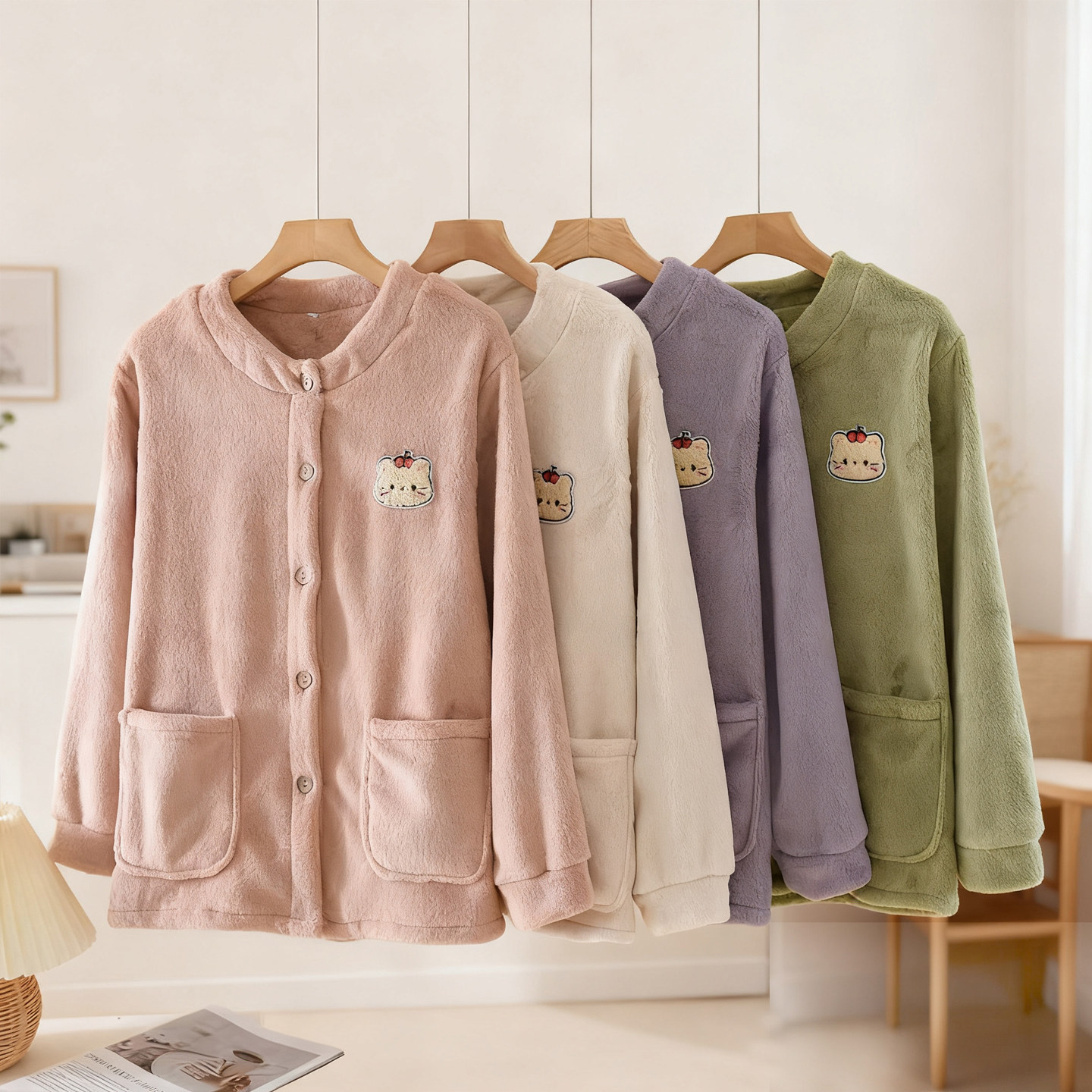 暖暖珊瑚绒家居服上装