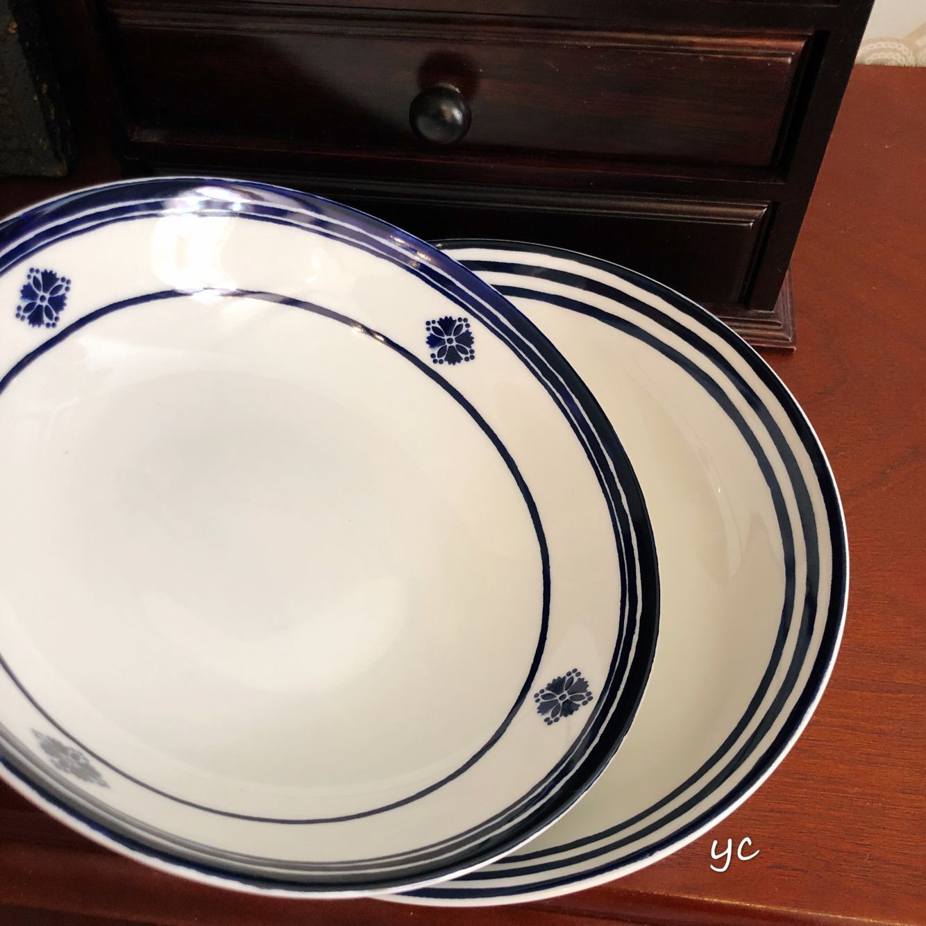 洋瓷幸福家/出口单 复古釉下彩中国风蓝青花扁口小汤碗/谷物碗|msdalam kategori pinggan mangkuk, pinggan mangkuk, Bowl - dari Buy2taobao.com untuk memberikan perkhidmatan ejen Taobao profesional membeli