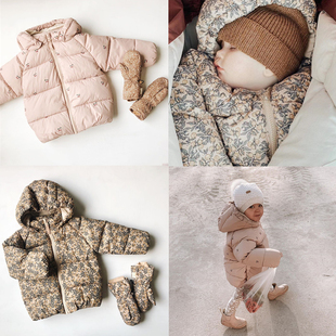 ins风秋冬儿童女童可爱粉色樱桃柠檬碎花保暖面包棉服外套羽绒服