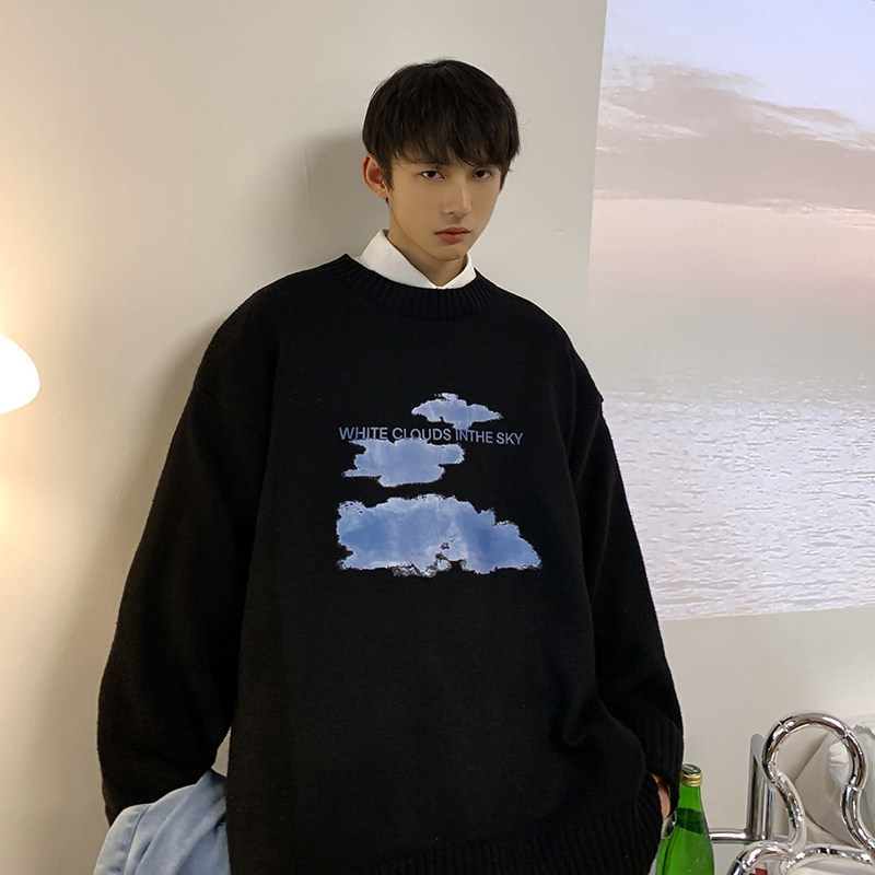 开叉云朵圆领毛衣东东男秋冬套头打底针织衫外套PM1004-P55控78,男装针织衫/毛衣,星座216(原A116)