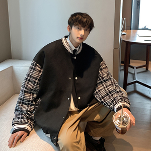 秋冬高品质小香风拼接呢料棒球服夹克开衫外套J2003-P95控119图片