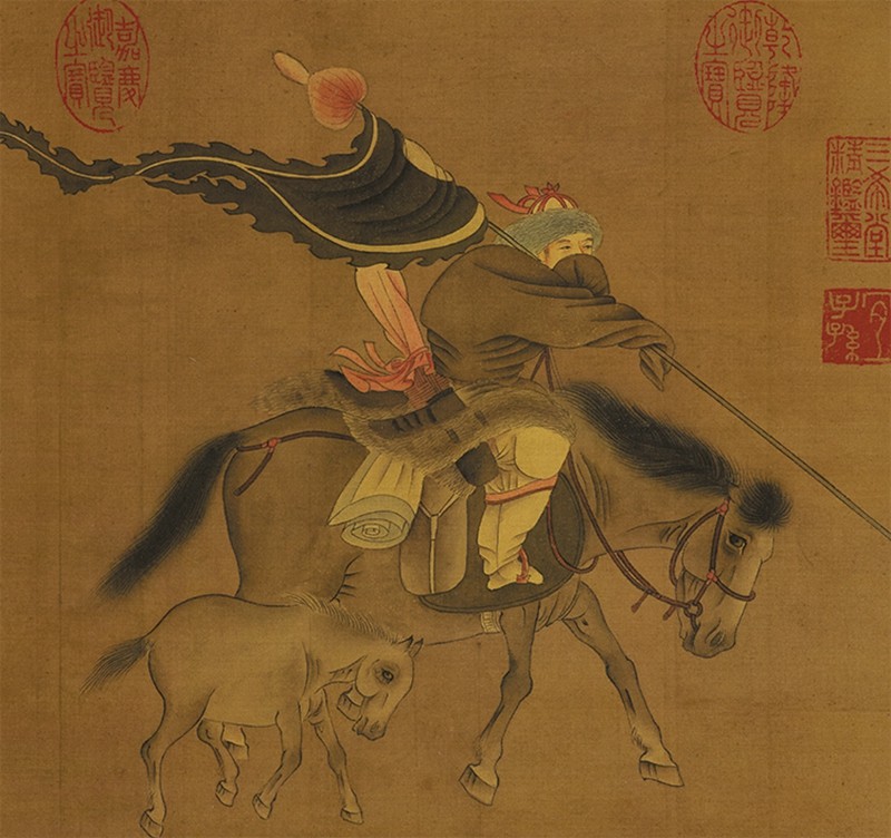 金张瑀文姬归汉图高清微喷原大复制品装裱临摹画稿国画