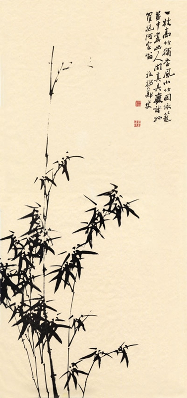 清郑板桥竹子国画高清书房中国画水墨客厅画芯画稿学习装饰画复古