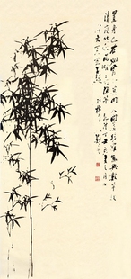 清郑板桥竹子国画高清艺术复古画稿书房玄关水墨图卷画芯微喷临摹