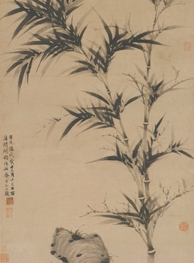 柯九思清閟阁墨竹图元国画挂轴