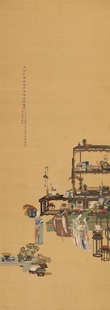 清喻兰东坡捧腹原大挂轴名画装饰高清原作版画微喷装裱范本立轴