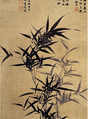 文征明墨竹图明国画挂轴高清