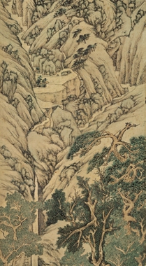 文征明千岳竞秀明国画挂轴高清