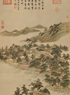 董邦达曲苑风荷清国画挂轴高清