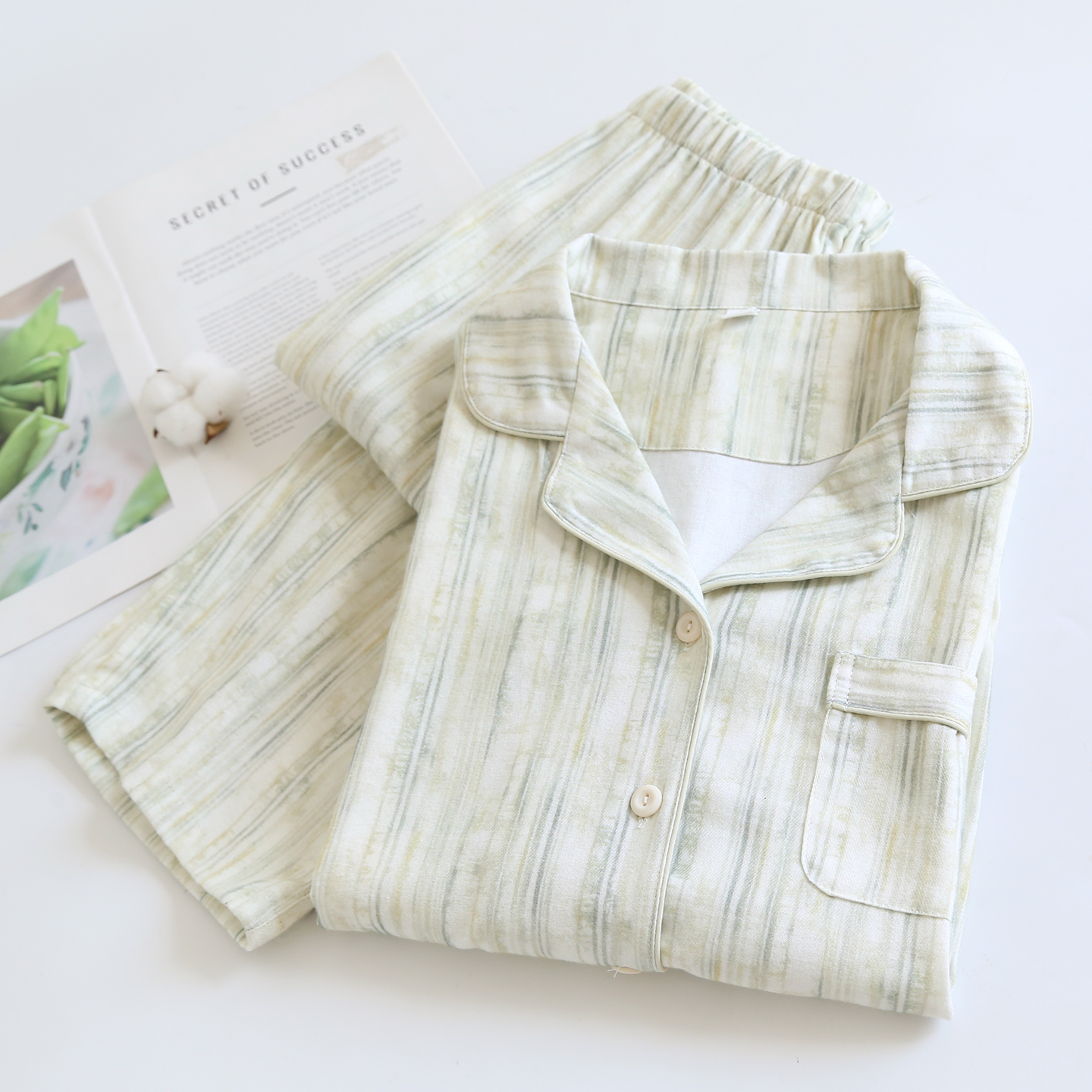 加厚纯棉睡衣女春秋冬季磨毛绒布套装长袖2025新款100%全棉家居服