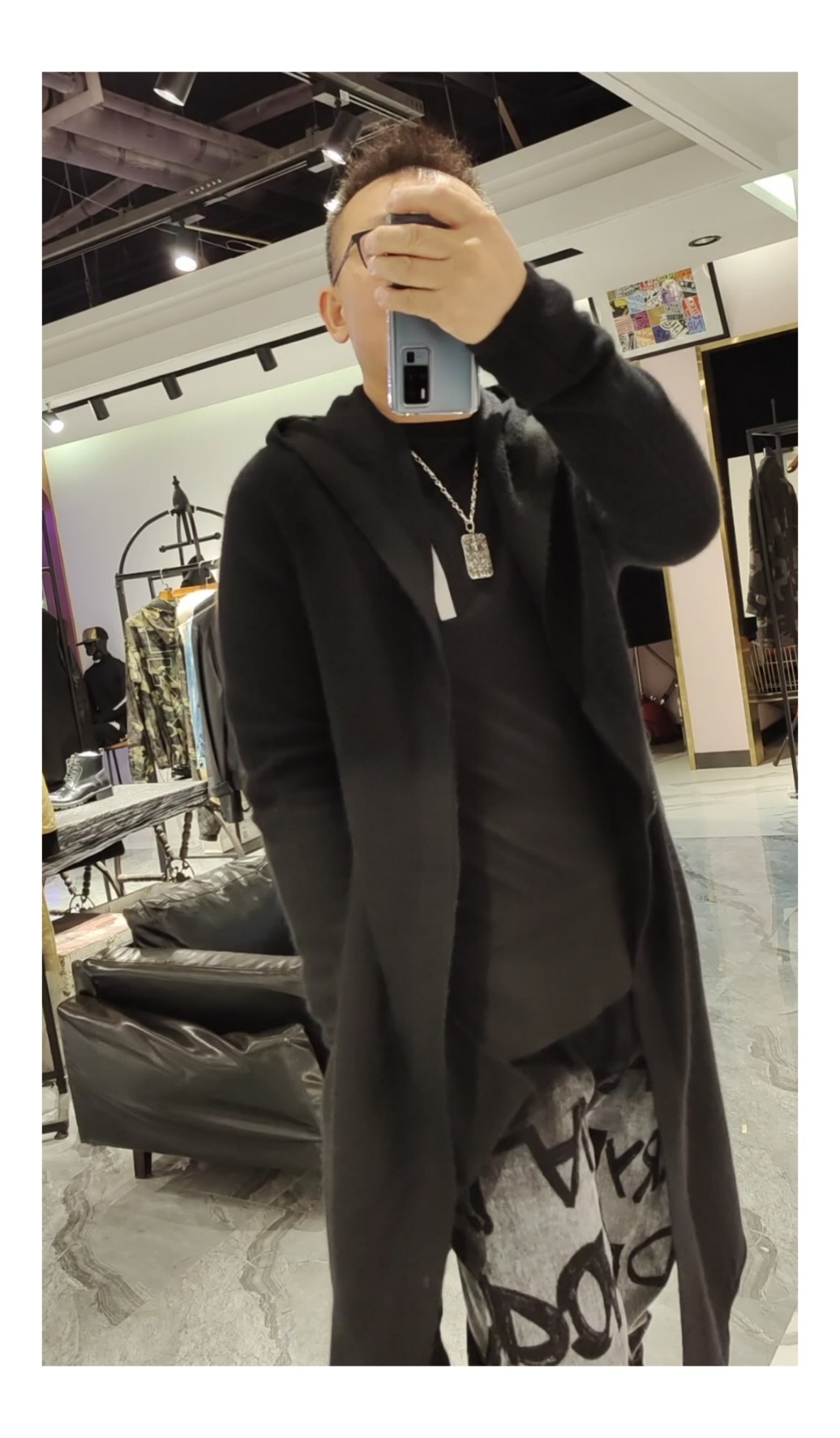 意大利MANGAN*o高端潮牌曼加诺秋小众休闲连帽羊毛针织开衫外套男