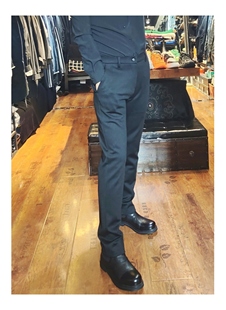 抗皱弹力百搭商务休闲长裤 高端潮牌休闲裤 黑色修身 男秋季 8926 新款