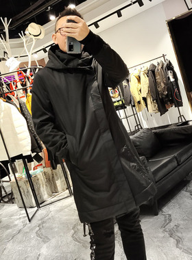 意大利DEGA*A高端奢牌暗襟连帽修身A版风衣外套男中款休闲薄棉衣