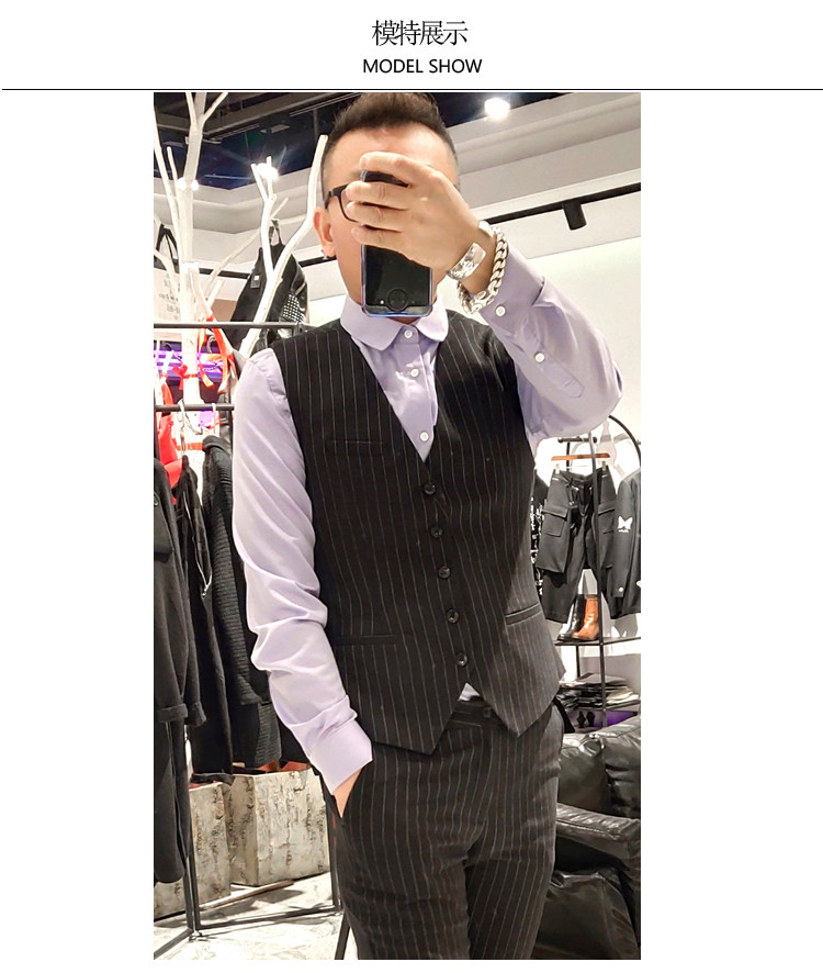 条纹商务西装马甲2021春季新品