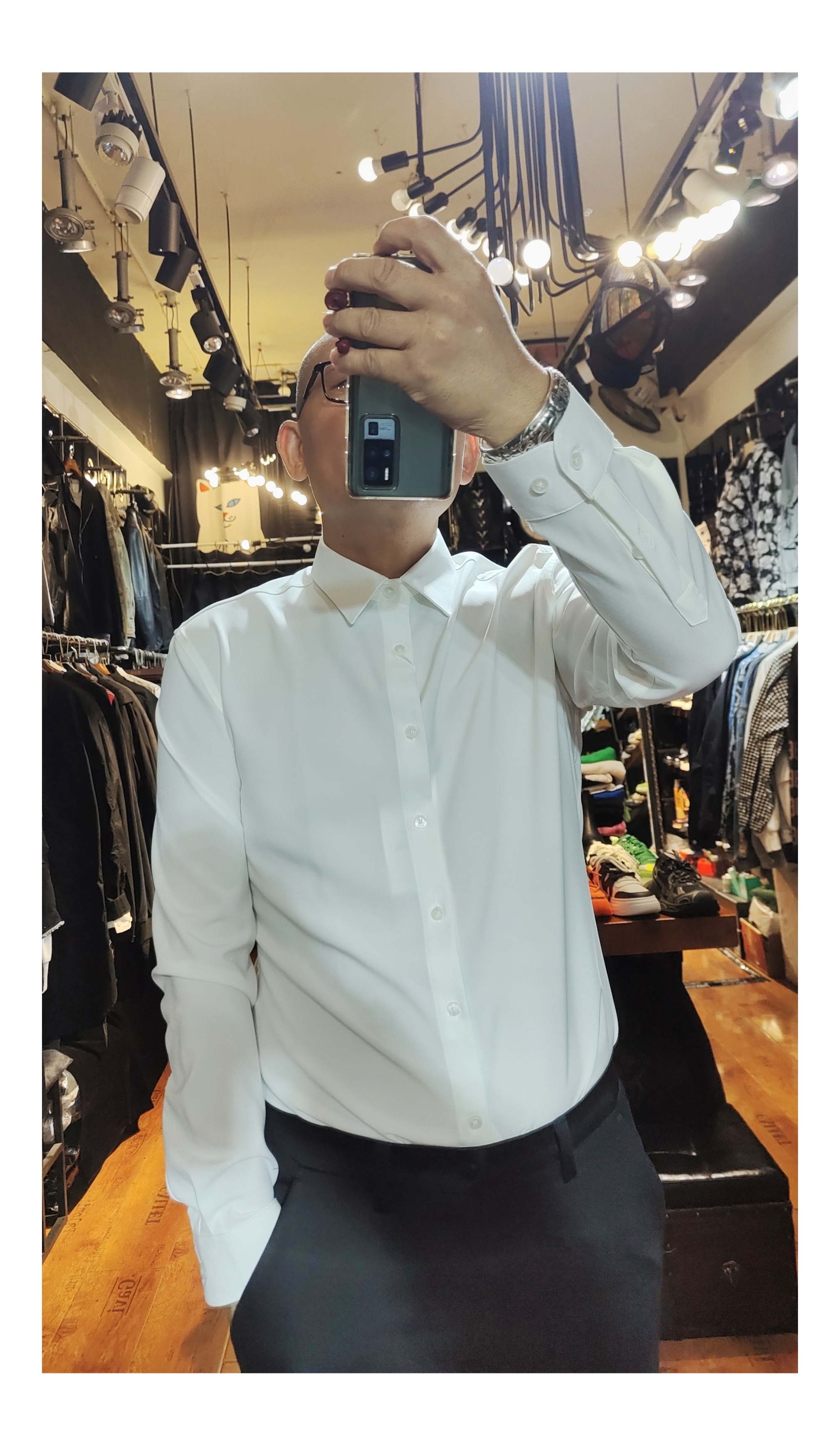 高端潮牌抗皱长袖衬衫男士四季款净版尖领通勤高弹力修身衬衣1120