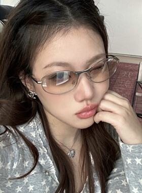 老钱风银框渐变猫眼墨镜显瘦高级