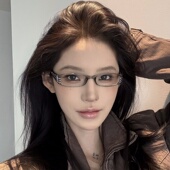 复古千禧辣妹风镶钻小框造型素颜眼镜女潮可配近视度数超轻高智感