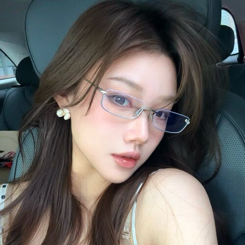 金属下半框显瘦防蓝光配近视镜