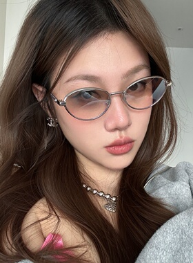 金属银框猫眼渐变水银显瘦太阳镜