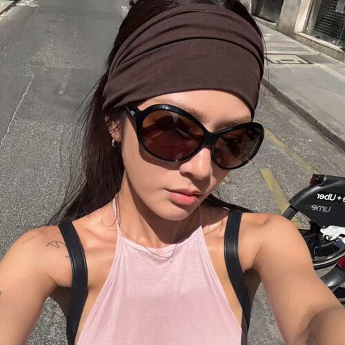 复古黑框茶色爱心大框显瘦墨镜女