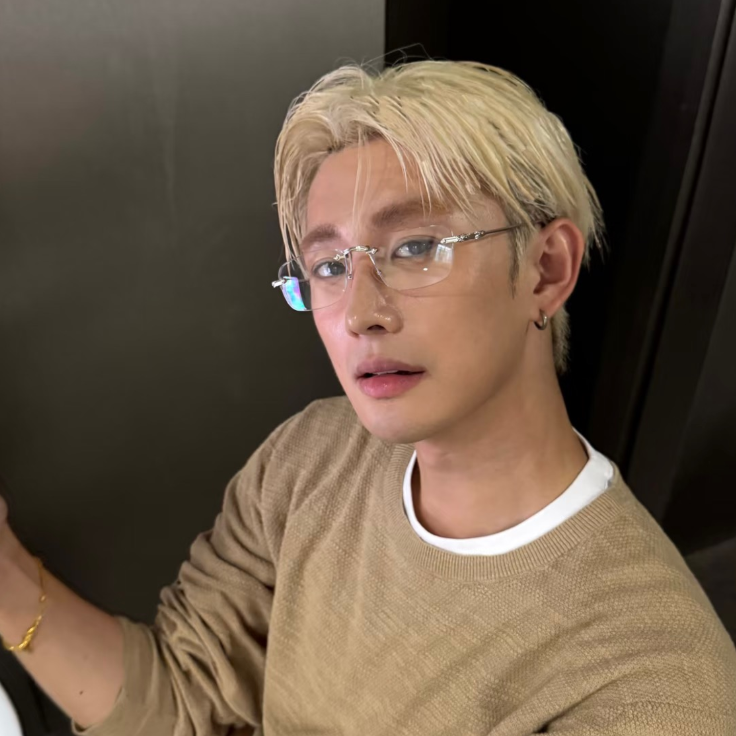 复古无边框商务韩版潮男素颜眼镜