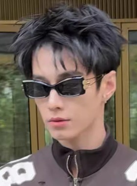 韩版潮男金属腿镂空猫眼显瘦墨镜