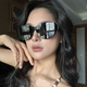 美式 猫眼偏光墨镜女高级感2025新款 欧美辣妹复古网红显脸小太阳镜