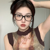 复古黑框猫眼超轻学生配近视高度数眼镜素颜防蓝光女潮方圆脸显瘦