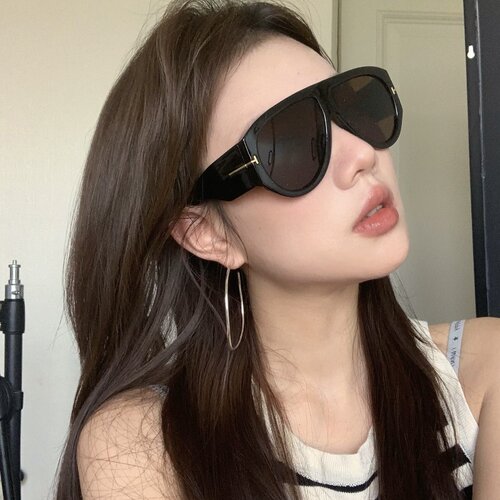 飞行员T字超大黑框显瘦墨镜女