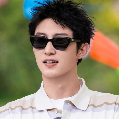 黄景瑜同款复古黑色猫眼太阳镜男