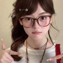 复古茶色眼镜素颜日系软妹防蓝光tr超轻配近视高度数学生女大早八