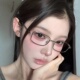 金属银色清冷感小方形素颜眼镜防蓝光配近视高度数欧美风圆脸显瘦