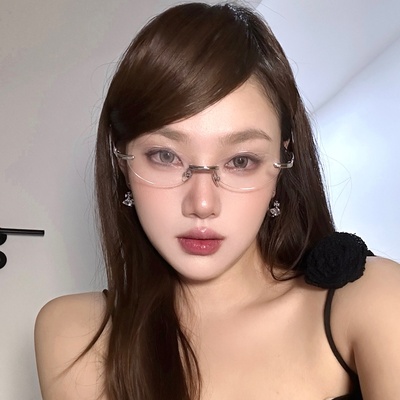 无边框素颜猫眼眼镜可配近视度数