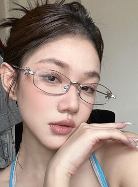 gm可配度数女高级感珠宝系列多边方形镶钻小框眼镜防蓝光2026春夏