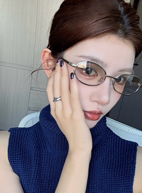 金属老钱风银框渐变水银显瘦墨镜