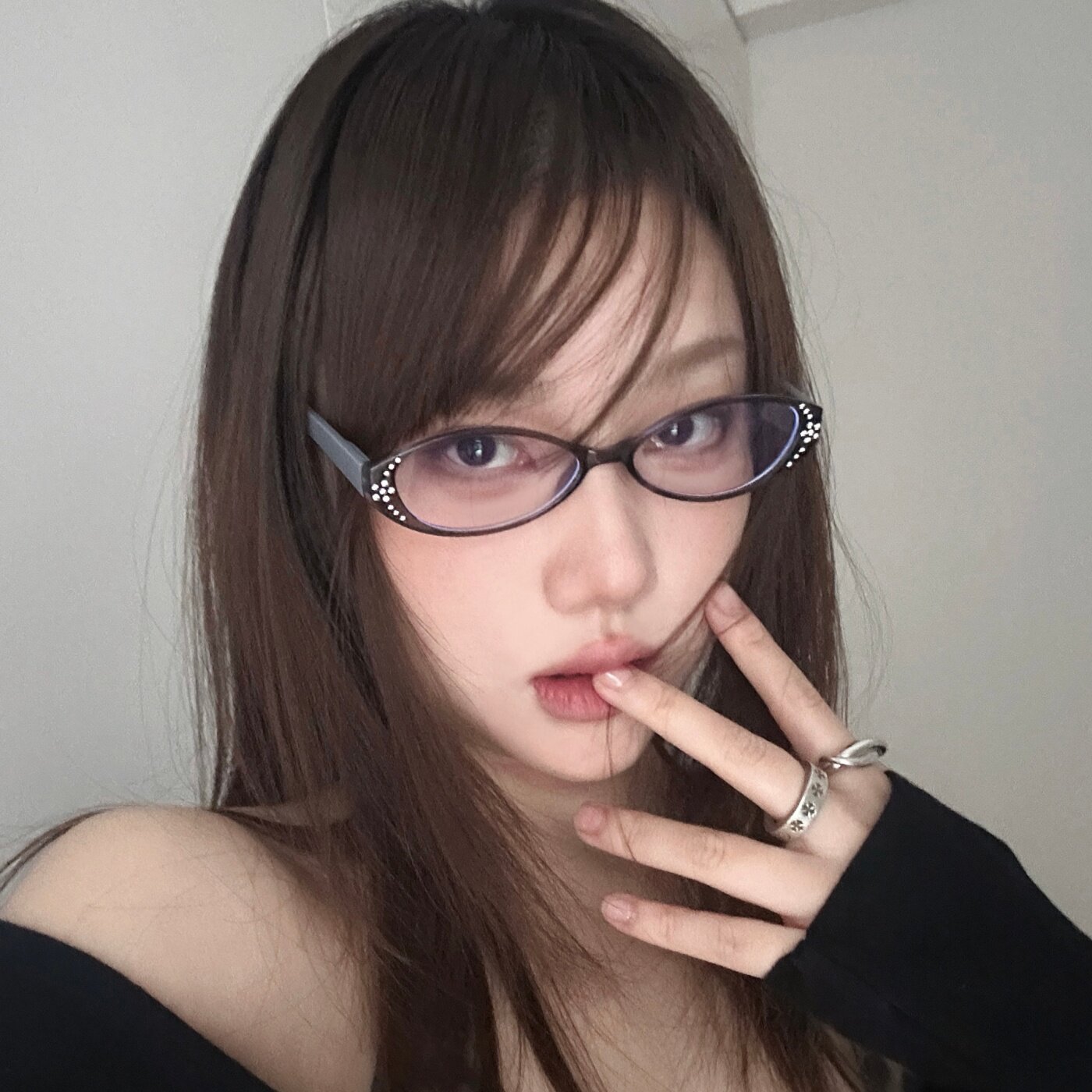 中古风镶钻猫眼透灰眼镜韩女方圆脸显瘦高智感素颜框架超轻配近视