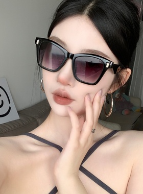 复古渐变灰方形百搭墨镜高级感女