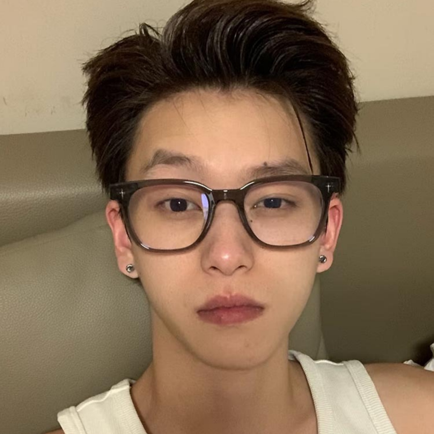 韩版潮型男个性大框方形gm眼镜素颜质感灰色星星装饰配近视度数女