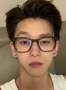 韩版潮型男个性大框方形gm眼镜素颜质感灰色星星装饰配近视度数女