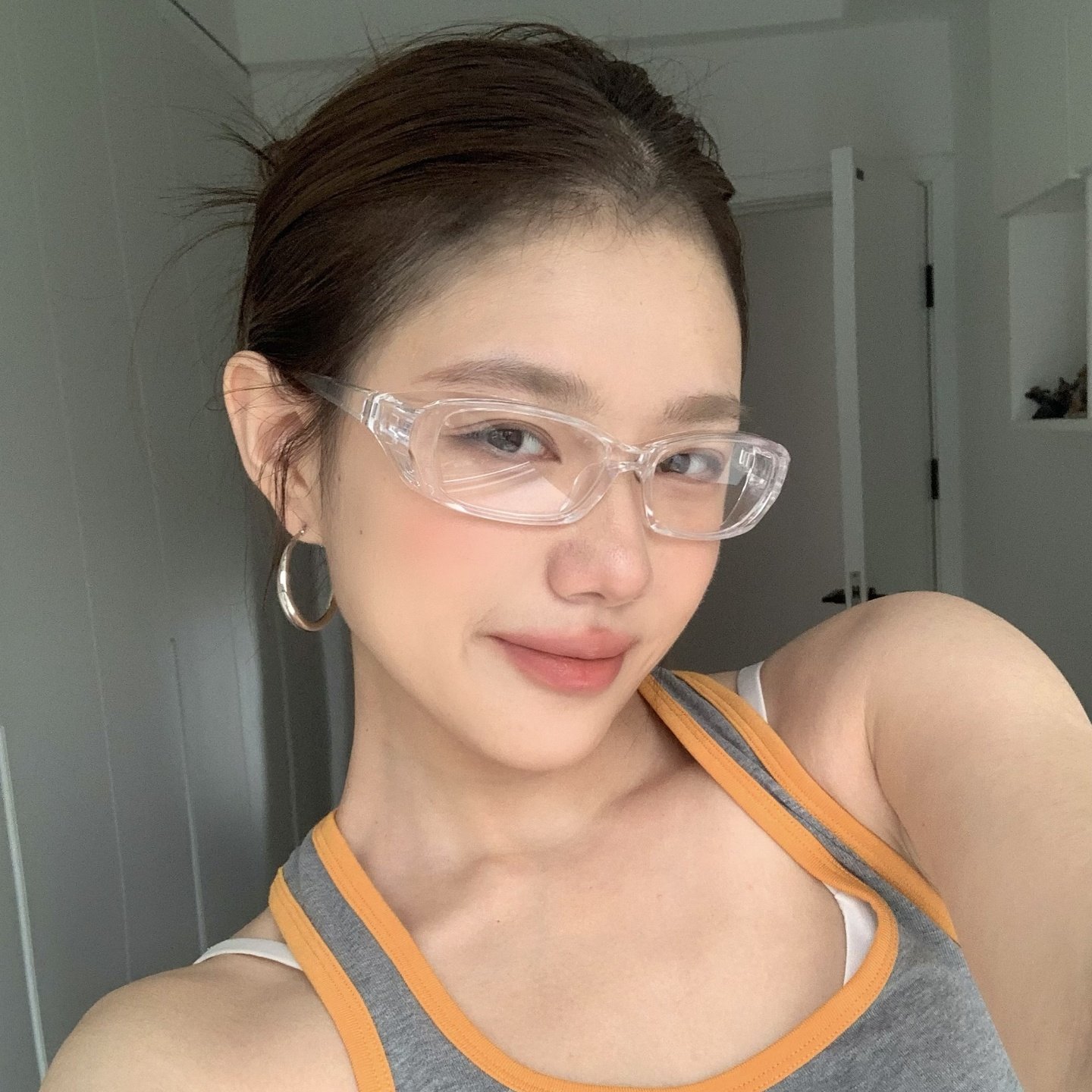 复古透明框防花粉沙尘全封闭素颜眼镜女超轻户外护目网红大框显瘦