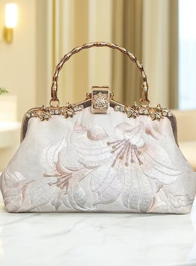 刺绣旗袍包新中式国风包包2025新款女士手提包配旗袍喜婆婆婚宴包