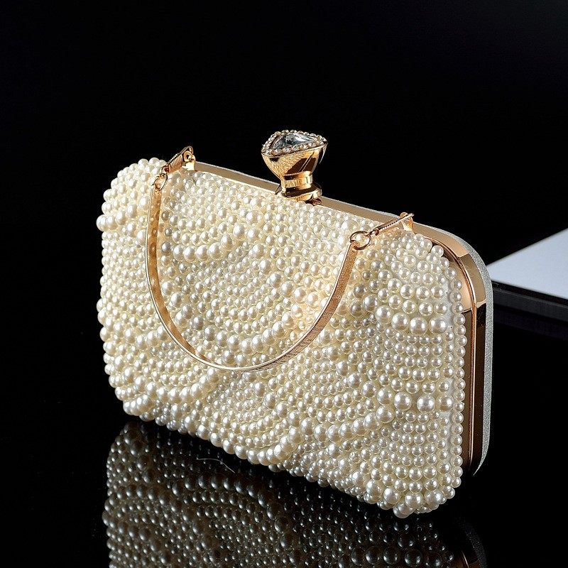 精致珍珠包包手提高级感妈妈配礼服包包斜跨小包宴会礼服手拿包女