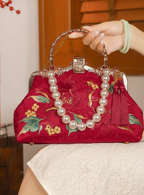 结婚喜婆婆红色包晚宴手拿包女高端喜妈妈配旗袍手包手提包手拎包
