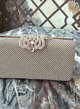 高端精致满钻手拿包女2025新款女士旗袍包礼服包喜婆婆婚宴手提包
