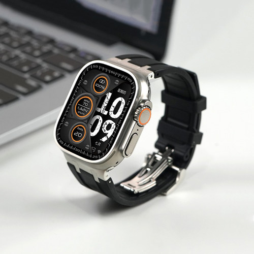 适用iwatch液态硅胶S9金属连接器