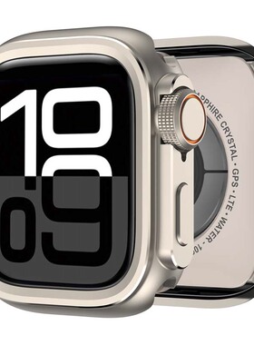 【秒变ultra】金属iwatch保护壳适用苹果手表AppleWatch10表带一体旋钮后盖改装SE表壳表带钢化9代全包保护套