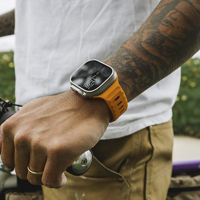 表带氟橡胶AppleWatch Ultra2新品高级运动硅胶防水iwatch8表带适用苹果手表S9代男女49/45/44/42/41/40/38mm