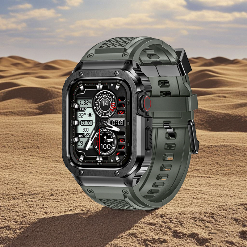 AppleWatch Ultra2不锈钢保护壳适用iwatch S10表带苹果手表S8一体保护壳金属Ultra表壳46mm运动一体5表带se7