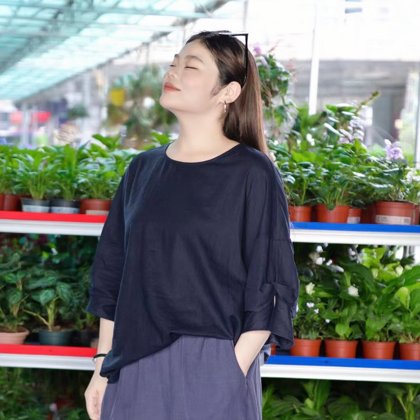 加肥加大胖妹妹宽松上衣