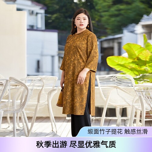 美丽客栈复古提花大码改良旗袍